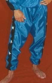 Chándal Full Contact, Kick Boxing (Chaqueta y Pantalon) Raso Azul, Talla 1.80 cm.