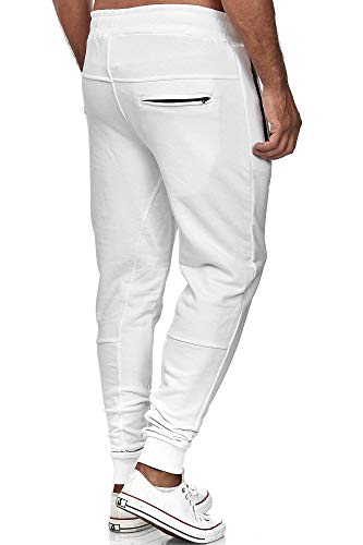 Chándal para Hombre Pantalòn de Jogging Pants en Algodòn Blanco S