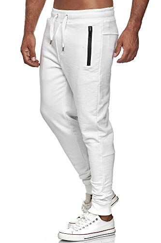 Chándal para Hombre Pantalòn de Jogging Pants en Algodòn Blanco S