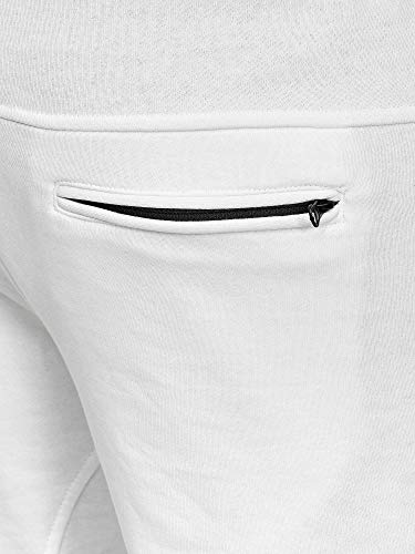 Chándal para Hombre Pantalòn de Jogging Pants en Algodòn Blanco S