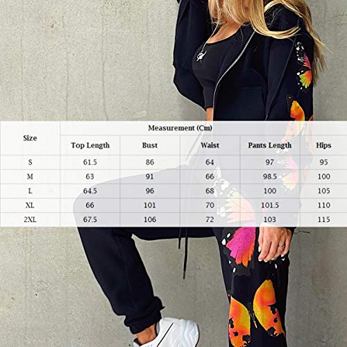 Chándal para Mujer 2 Piezas Set Chándales Completo Manga Larga Deportivos + Pantalones Largos con Mariposa para Casual, Gimnasio, Entrenamiento (Blanco, M) Chándal para Mujer 2 Piezas Set Chándales Completo Manga Larga Deportivos + Pantalones Largos con Mariposa para Casual, Gimnasio, Entrenamiento (Blanco, M)