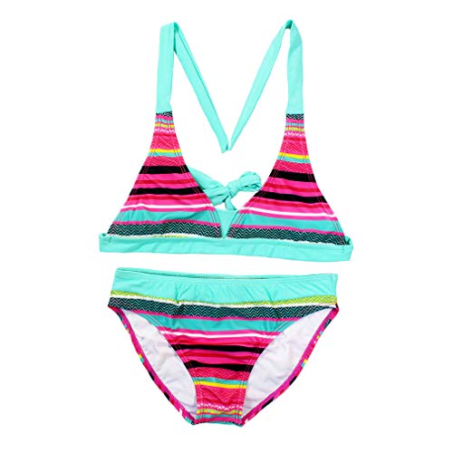 Changhants 6-16 Años Niña Conjunto de Bikini Multicolor a Rayas Traje de baño para niñas de Dos Piezas Trajes de baño para Natación Ropa de Playa soleada de Verano Changhants 6-16 Años Niña Conjunto de Bikini Multicolor a Rayas Traje de baño para niñas de Dos Piezas Trajes de baño para Natación Ropa de Playa soleada de Verano