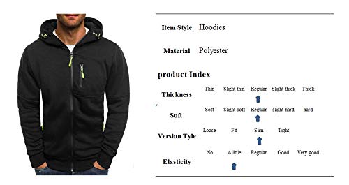 Chaqueta con Capucha de Hombre Ropa Estilo Deportivo Sudadera Cierre de Cremallera Abrigo Casual de Cuello Elevado Extragrande Invierno para Hombres (Negro, XXXL) Chaqueta con Capucha de Hombre Ropa Estilo Deportivo Sudadera Cierre de Cremallera Abrigo Casual de Cuello Elevado Extragrande Invierno para Hombres (Negro, XXXL)