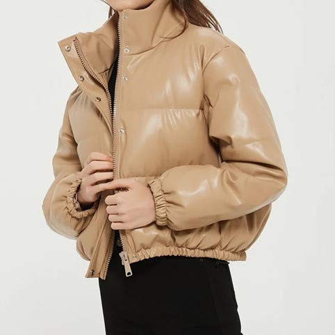 Chaqueta de algodón de imitación de piel de color puro para mujer en invierno