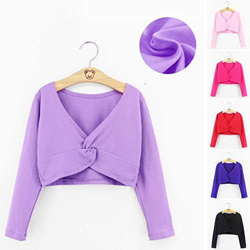 Chaqueta de Ballet Niña Top Elásico Ropa de Algodón Suave Cardigan Danza para Vestido Baile