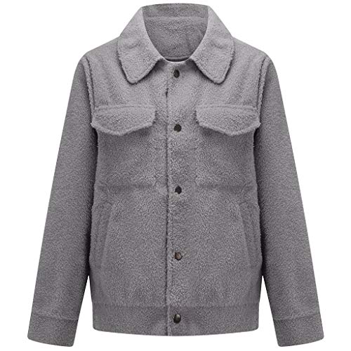 Chaqueta De Mujer OtoñO Invierno Faux Shearling Abrigo CáLido Color SóLido Manga Larga Abrigo Grueso Abrigo De Peluche Talla Grande Rompevientos Chaqueta De Bolsillo Fiesta Chaqueta Casual(Gris,M) Chaqueta De Mujer OtoñO Invierno Faux Shearling Abrigo CáLido Color SóLido Manga Larga Abrigo Grueso Abrigo De Peluche Talla Grande Rompevientos Chaqueta De Bolsillo Fiesta Chaqueta Casual(Gris,M)