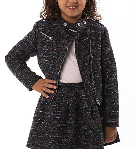 Chaqueta de Niña. Muy Útil para Invierno u Otoño. Cazadora Biker y Abrigo de Algodón o Chaqueta Rockera de Niña con Cremallera. Muy Cómodo y Tela de Calidad. 8 Años