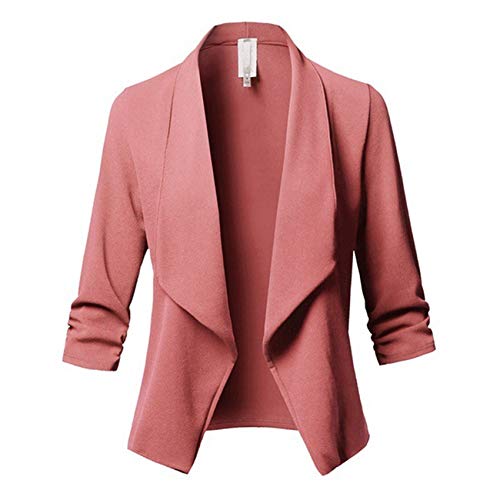 Chaqueta de Traje pequeña Ajustada de Manga Larga Plisada de Color sólido a Juego Chaqueta de Traje pequeña Ajustada de Manga Larga Plisada de Color sólido a Juego