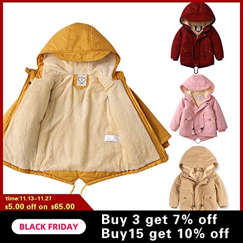 Chaqueta ultraligera, cálida y cortaviento Chaqueta de algodón con capucha con capucha con capucha for niños de invierno Capa de rompevientos y niñas Chaqueta de algodón de longitud media de longitud