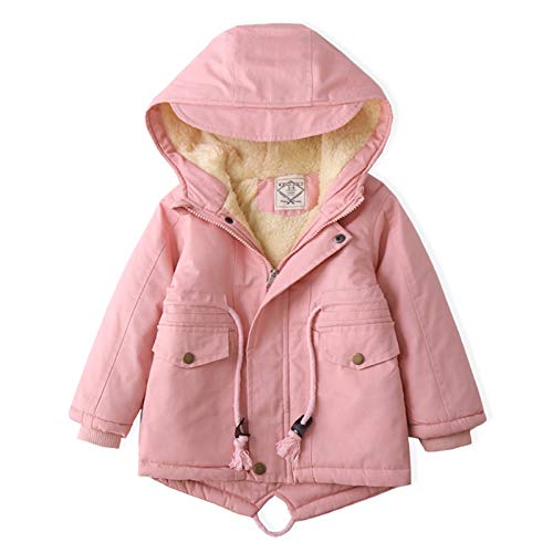 Chaqueta ultraligera, cálida y cortaviento Chaqueta de algodón con capucha con capucha con capucha for niños de invierno Capa de rompevientos y niñas Chaqueta de algodón de longitud media de longitud