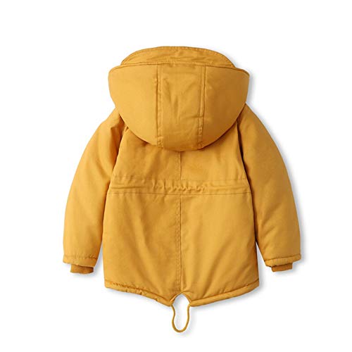 Chaqueta ultraligera, cálida y cortaviento Chaqueta de algodón con capucha con capucha con capucha for niños de invierno Capa de rompevientos y niñas Chaqueta de algodón de longitud media de longitud