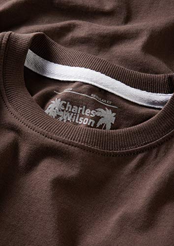 Charles Wilson 5er Packung Einfarbige T-Shirts mit Rundhalsausschnitt (Large, Dark Essentials Type 42)