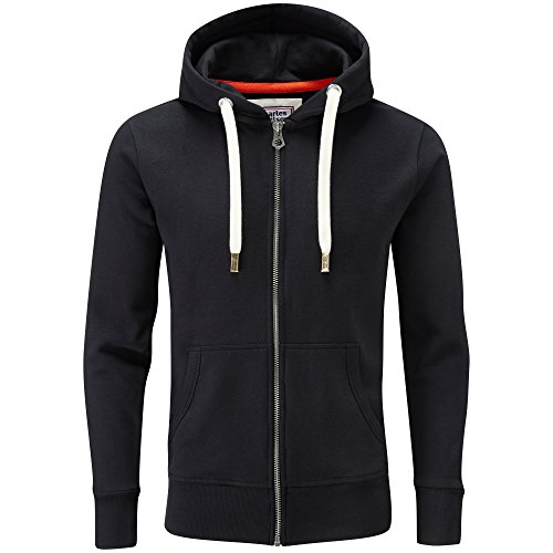 Charles Wilson Original Sudadera de Hombre Algodón Premium Capucha Cremallera (Large, Black (0819))