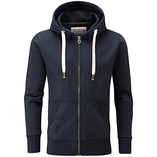 Charles Wilson Original Sudadera de Hombre Algodón Premium Capucha Cremallera (Large, Deep Navy (0819))