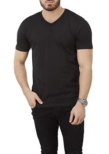 Charles Wilson Paquete 4 Camisetas Elásticas Elastano Cuello Pico (Medium, Essentials 63)