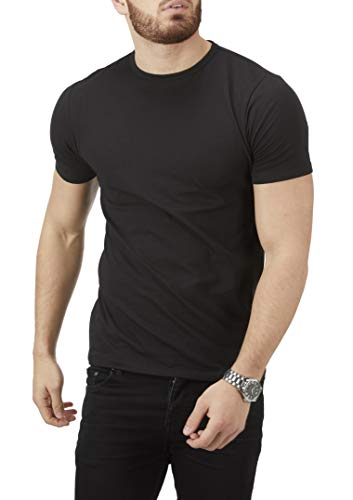 Charles Wilson Paquete 4 Camisetas Elásticas Elastano Cuello Redondo (Large, Essentials 63)