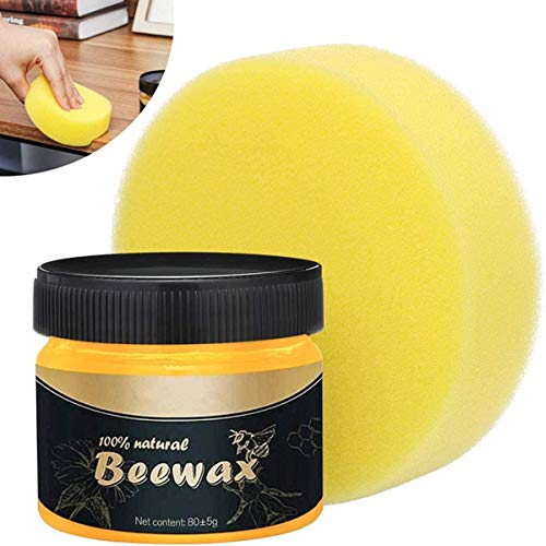 Charminer Cuidado de Muebles Cera de Abejas, Cera para Condimentos de Madera Beeswax Cuidado de Muebles Cera de Abejas Limpieza del hogar Cera Natural para Usar en Todos los Tipos de Madera