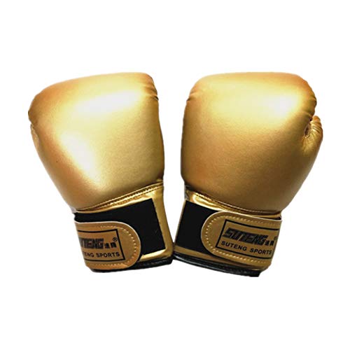 Cheaonglove Guantes De Boxeo para Niños Guantillas Karate Entrenamiento Guantes de Boxeo Guantes de Boxeo tailandés Mujeres de Guantes de Boxeo Gold,Child