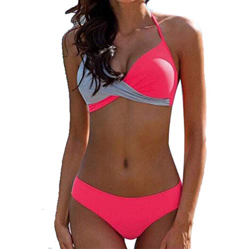 CheChury Bikinis Mujer 2020 Push Up Halter Bikini Traje de baño Acolchado Bra Tops y Braguitas Bikini Sets Talla Grande Bañador Vacaciones