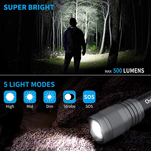 Cheflaud Linterna LED,linternas led alta Potente Recargables con 2 x 18650 Pilas, Cargador,6 AAA Pilas T6 Llinterna portátil Impermeable 5 Modos para Viajes,campamentos,talleres,hogar,etc Cheflaud Linterna LED,linternas led alta Potente Recargables con 2 x 18650 Pilas, Cargador,6 AAA Pilas T6 Llinterna portátil Impermeable 5 Modos para Viajes,campamentos,talleres,hogar,etc