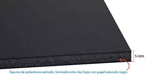 Chely Intermarket carton pluma negro A3 con espesor de 5mm/10 unidades/foam board rectangular para manualidades, foto o soporte (542-A3*10-0,95)