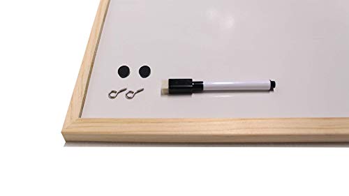 Chely Intermarket Pizarra blanca magnetica 90x60cm/Perfil-Marrón/con marco de madera. Perfecta para usar en casa y la oficina, superficie magnética suave y deslizante(555-60x90-2,70)