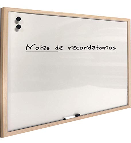 Chely Intermarket Pizarra blanca magnetica 90x60cm/Perfil-Marrón/con marco de madera. Perfecta para usar en casa y la oficina, superficie magnética suave y deslizante(555-60x90-2,70) Chely Intermarket Pizarra blanca magnetica 90x60cm/Perfil-Marrón/con marco de madera. Perfecta para usar en casa y la oficina, superficie magnética suave y deslizante(555-60x90-2,70)