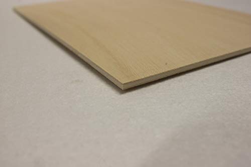 Chely Intermarket tablero madera contrachapado de 40x60 cm/4 mm-grosor/1 tablero/, chapas de abedul lijado en ambas caras. Especial para cortes con láser, CNC, Pirograbado y Calado(557-40x60-0,45)