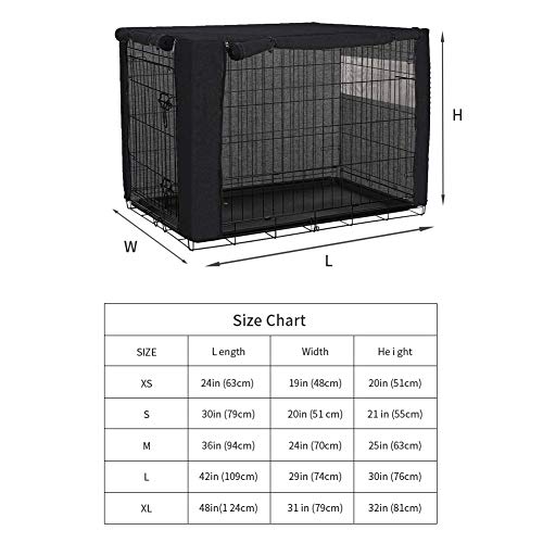 chengsan Funda para jaula de perro para cajas de alambre, poliéster duradero, resistente al viento, fundas para caseta de mascotas (48 pulgadas) chengsan Funda para jaula de perro para cajas de alambre, poliéster duradero, resistente al viento, fundas para caseta de mascotas (48 pulgadas)