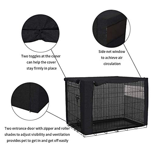 chengsan Funda para jaula de perro para cajas de alambre, poliéster duradero, resistente al viento, fundas para caseta de mascotas (48 pulgadas)