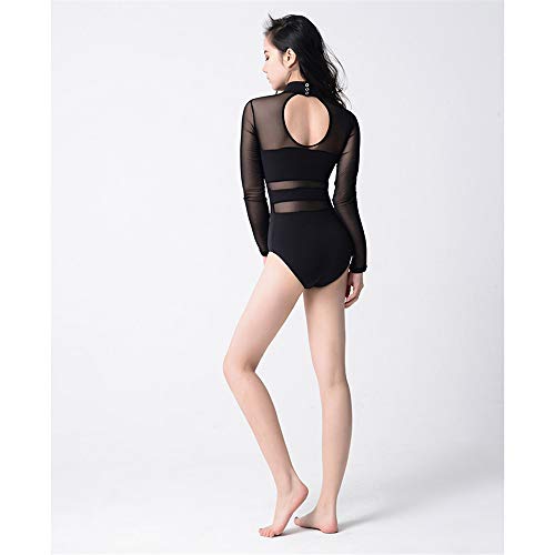 Chengzuoqing Conjunto de Ropa Deportiva para Mujer Costura triángulo aérea Mono de Yoga siamés Ballet Ropa de Malla para Correr Fitness (tamaño : Metro)