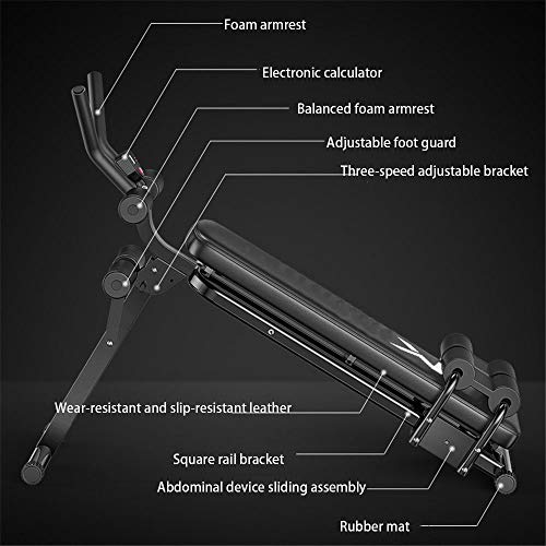 Chengzuoqing Consultoría de Flexiones supinas, Entrenamiento Ajustable Banco Plegable Entrenamiento de la Aptitud AB Crunch Equipamiento de la Vivienda Máquina de Ejercicio Abdominal,