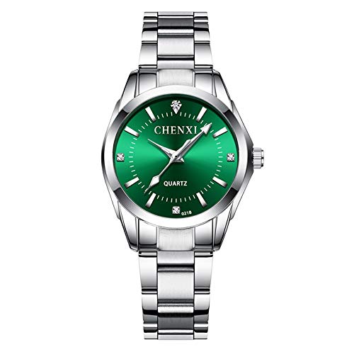Chenhan Moda Lady Rhinestone Fashion Watch Women Reloj de Cuarzo Relojes de la muñeca para Mujer Reloj de Vestido Femenino para Mujeres (Color : Green)