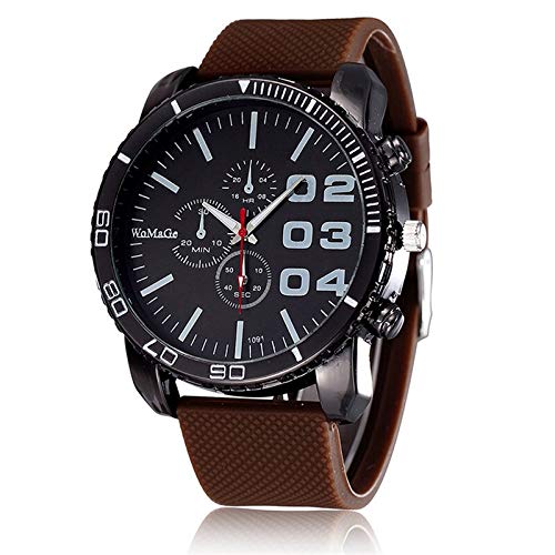 Chenhan Moda Reloj Deportivo de Las Mujeres con Estilo Grande dial Damas Reloj de Pulsera Casual Silicona Reloj Femenino Fitness Reloj para Mujeres (Color : Brown)