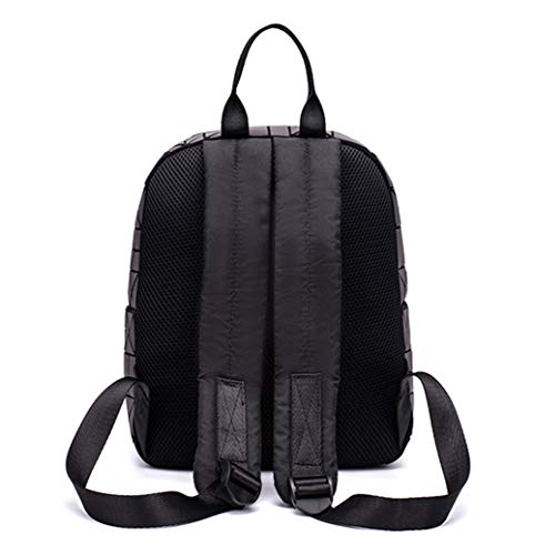 Chenrry Mujer Geométrico Luminoso Mochila Bolso Moda Bolsa de Hombro Lingge Destello Viajar Colegio Mochila NO.5S