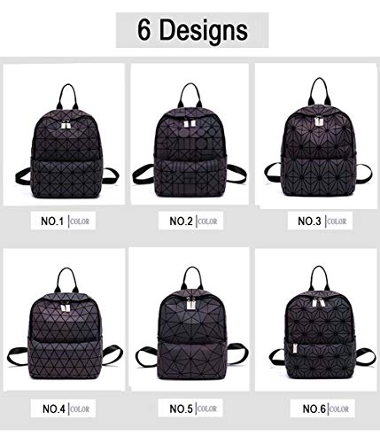 Chenrry Mujer Geométrico Luminoso Mochila Bolso Moda Bolsa de Hombro Lingge Destello Viajar Colegio Mochila NO.5S