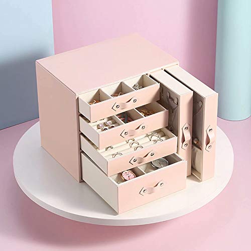 CHENSQ Joyero Caja de Almacenamiento con Cerradura para Pendientes, Collares, Grandes Espejos y taquillas CHENSQ Joyero Caja de Almacenamiento con Cerradura para Pendientes, Collares, Grandes Espejos y taquillas