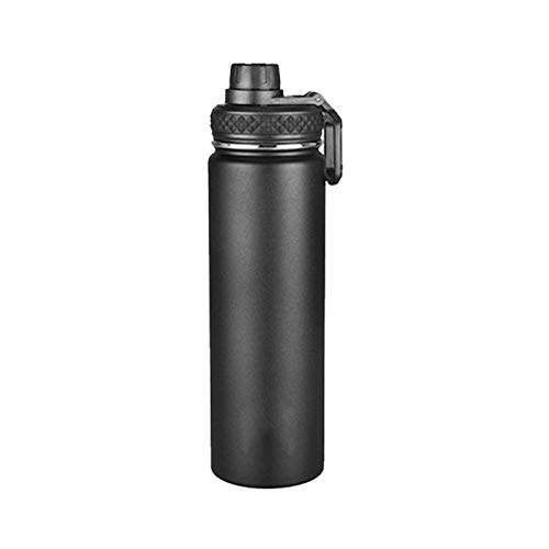 CHENXU Taza Termica con Tapa Botella de Agua de Acero Inoxidable, de Doble Pared con Aislamiento en vacío, Perfecta for Viajar con Fugas Boquilla Tapa de la Prueba, de Gran Capacidad-Negro