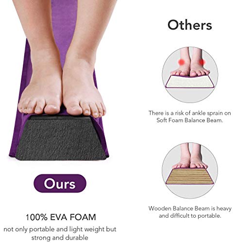 Cherryou Gimnasia Plegable Equilibrio Beam para Gimnasio en casa Entrenamiento EVA Púrpura Cherryou Gimnasia Plegable Equilibrio Beam para Gimnasio en casa Entrenamiento EVA Púrpura