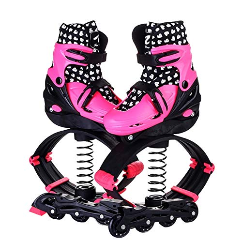 CHHBOXCHH Jumps Rebound Shoes Power ，Botas Infantiles De Salto para Fitness，Jumper Dureza Light De 20 A 70 Kg De Peso，Un Zapato De Doble Uso,Pink-M