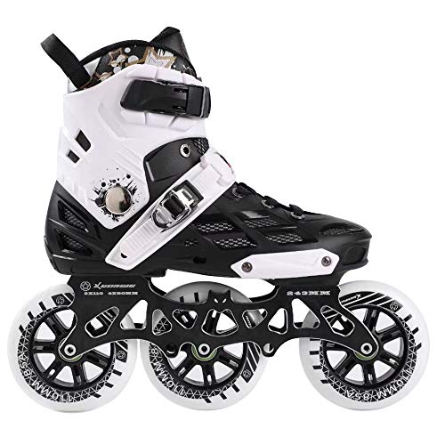 CHHBOXCHH Patines En LíNea para Adulto Adolescentes Mujer Y Hombre，Mujeres Patines De Ruedas Adultos，Patines En Paralelo 4 Rueda，DiseñAdo con Tres Ruedas Grandes,White-40