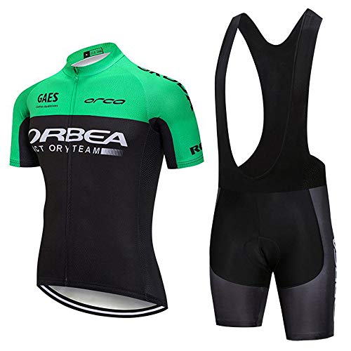 CHHBS Traje Equipacion Ciclismo Hombre Verano con 5D Acolchado De Gel,Traje Ciclismo Hombre Maillot Ciclismo + Pantalon Bicicleta