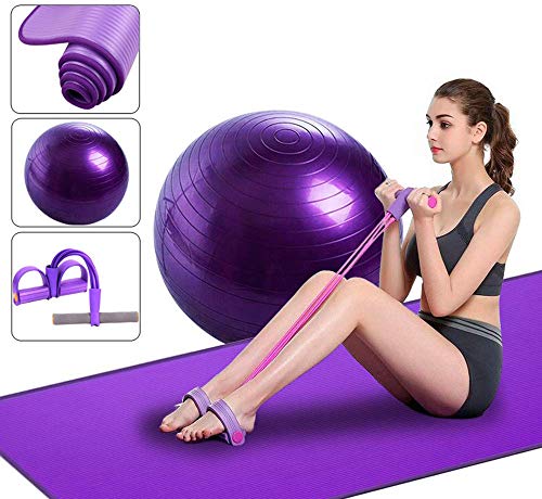 CHHD Juego de Equipos de Yoga con Pelota de Yoga y Correa de Estiramiento, Kit de Inicio de Yoga para Ejercicios en casa, Yoga, Pilates, meditación, etc.