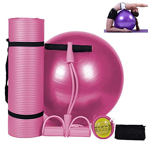 CHHD Juego de Equipos de Yoga con Pelota de Yoga y Correa de Estiramiento, Kit de Inicio de Yoga para Ejercicios en casa, Yoga, Pilates, meditación, etc.