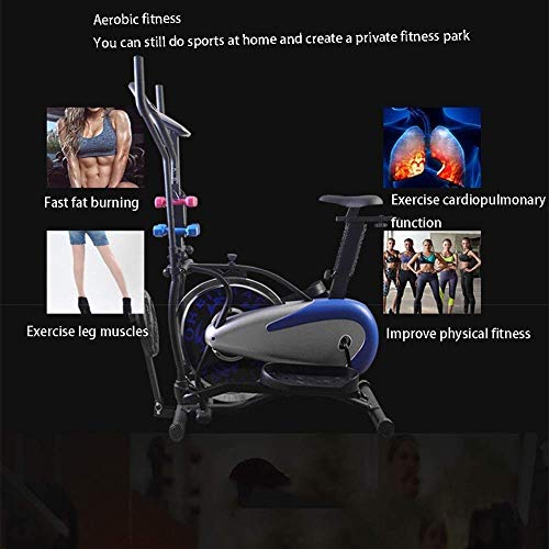 CHHD Máquina elíptica, Bicicleta giratoria 3 en 1, Bicicleta estática, Deportes de Interior, Bicicleta, Equipo de Fitness para el hogar, silencioso, Paso a Paso, para Hombres/Mujeres