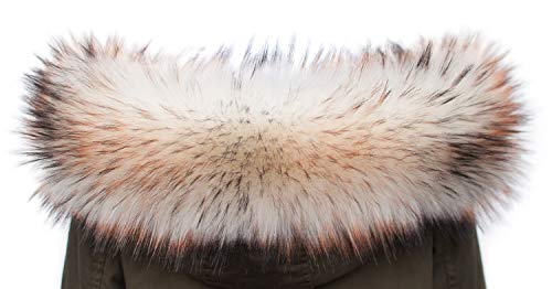 Chic Vibe - Chal de piel sintética, cuello de imitación de pelo de zorro, para capucha, lavable Patrón de tortuga. 75 cm