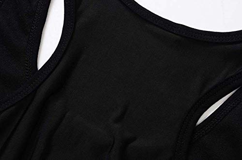 Chica Poco Femenina Lesbianas Respirable Corsé Corto Chaleco Pecho Binder Sujetador Deportivo elástico Camiseta sin Mangas,Black,l