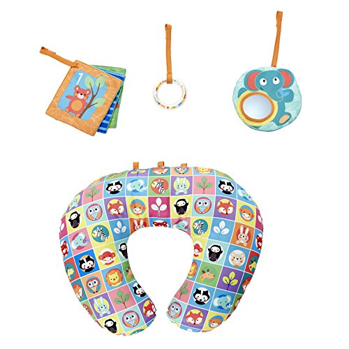 Chicco Boppy - Cojín ergonómico con actividades - Alfombra y gimnasio de juegos bebés - colores animales Chicco Boppy - Cojín ergonómico con actividades - Alfombra y gimnasio de juegos bebés - colores animales