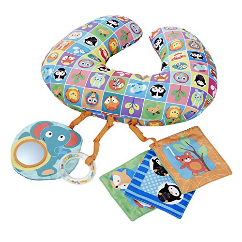 Chicco Boppy - Cojín ergonómico con actividades - Alfombra y gimnasio de juegos bebés - colores animales Chicco Boppy - Cojín ergonómico con actividades - Alfombra y gimnasio de juegos bebés - colores animales