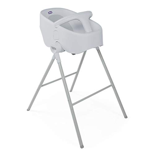 Chicco Bubble Nest Bañera transformable para ducha o baño, con patas extraibles y asiento antideslizante, color gris (Cool Grey)
